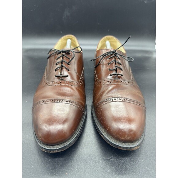 Bostonian USA Men's Oxford Dress Shoes Size 9.5 Leather Brown Business EUC - Picture 3 of 8
